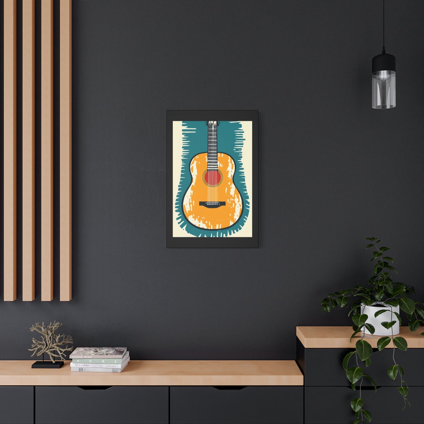 Teal Harmony - Guitar Art Canvas Print, Music Decor, Acoustic Guitar Wall Art - 20" x 30" (vertical) - Gift for Musicians, Room Decor, Handmade Home Decor