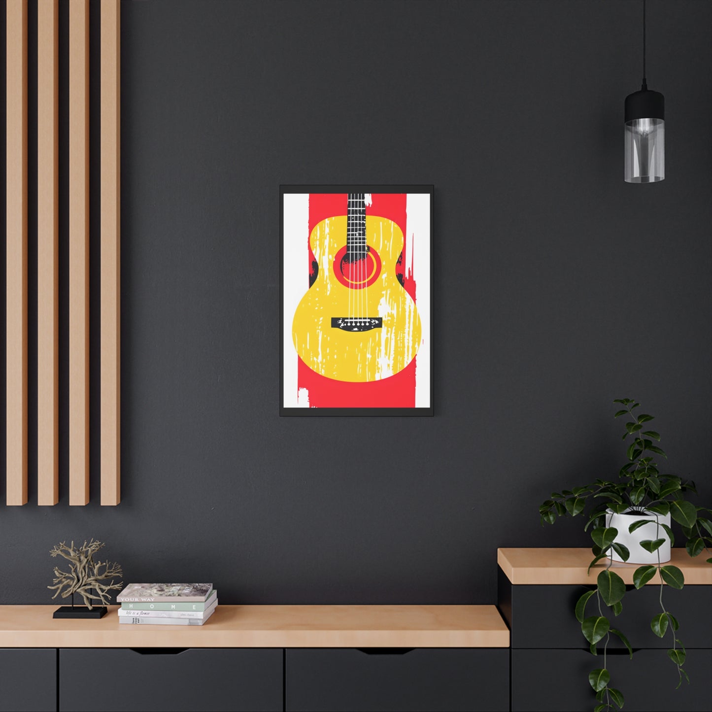 Guitar Blaze - Guitar Art Canvas Print, Music Decor, Acoustic Guitar Wall Art - 20" x 30" (vertical) - Gift for Musicians, Room Decor, Handmade Home Decor