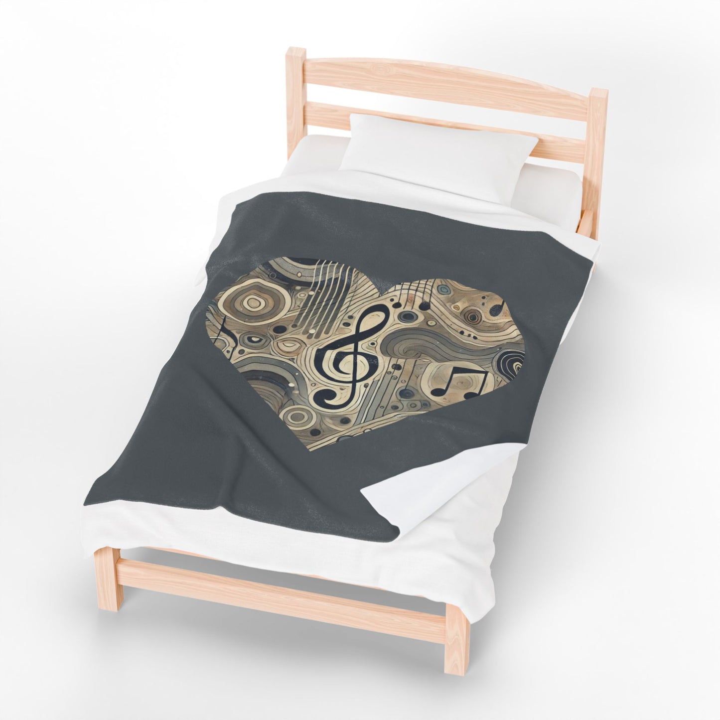 HEART AND SOUL IN EVERY NOTE Velveteen Plush Blanket β Cozy Gift for Music Lovers, Home Decor, Birthday, Relaxation, Concerts | 2 SIZES