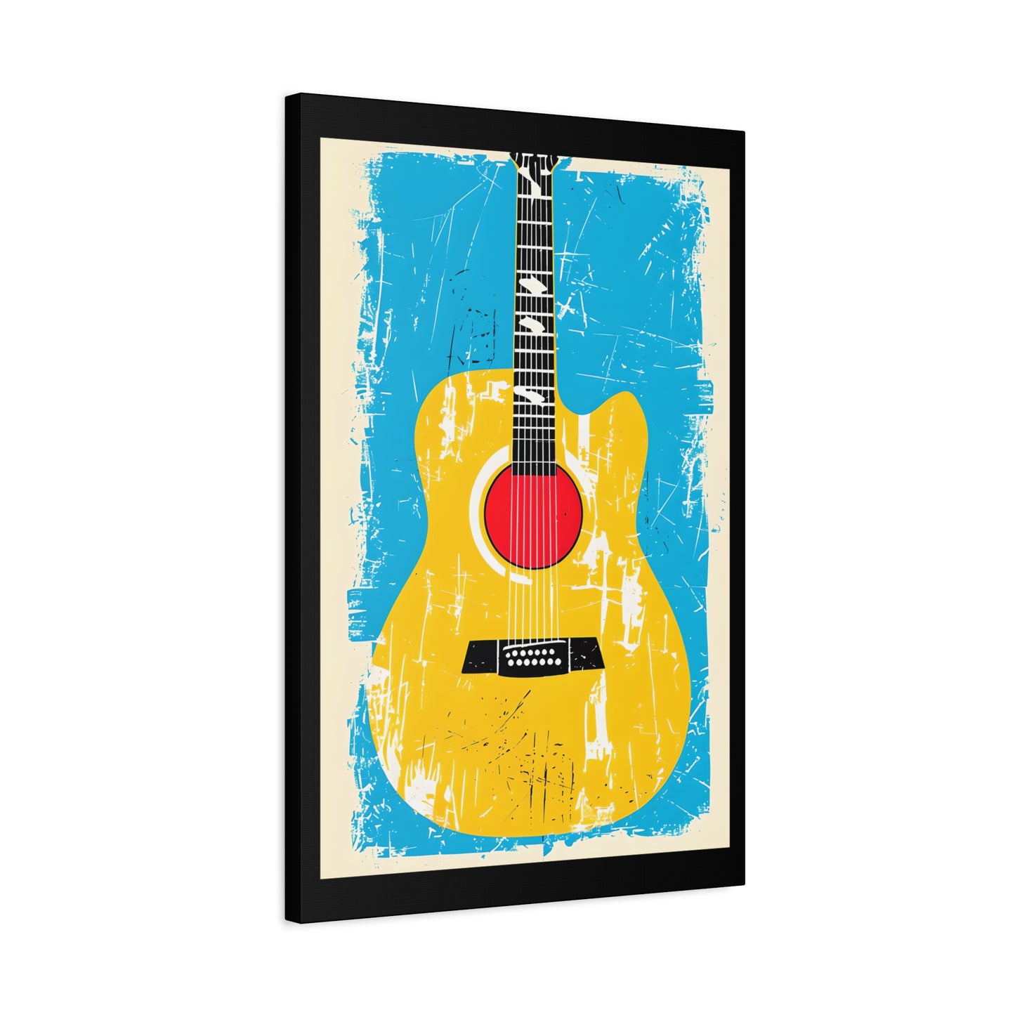 Strum Theory - Guitar Art Canvas Print, Music Decor, Acoustic Guitar Wall Art - 20" x 30" (vertical) - Gift for Musicians, Room Decor, Handmade Home Decor