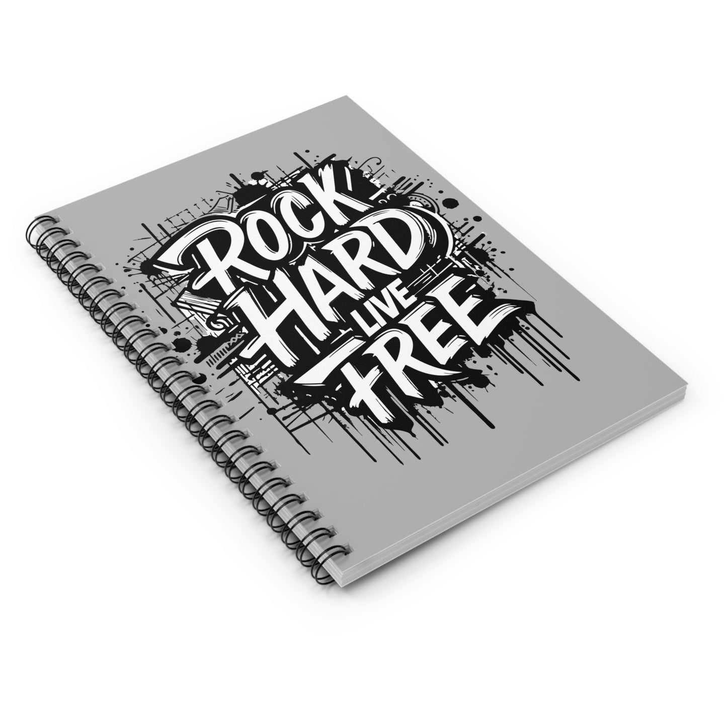 ROCK HARD LIVE FREE Spiral Notebook Design | Inspirational Journal, Gift for Students, Music Lovers, Creative Writing, Art Projects