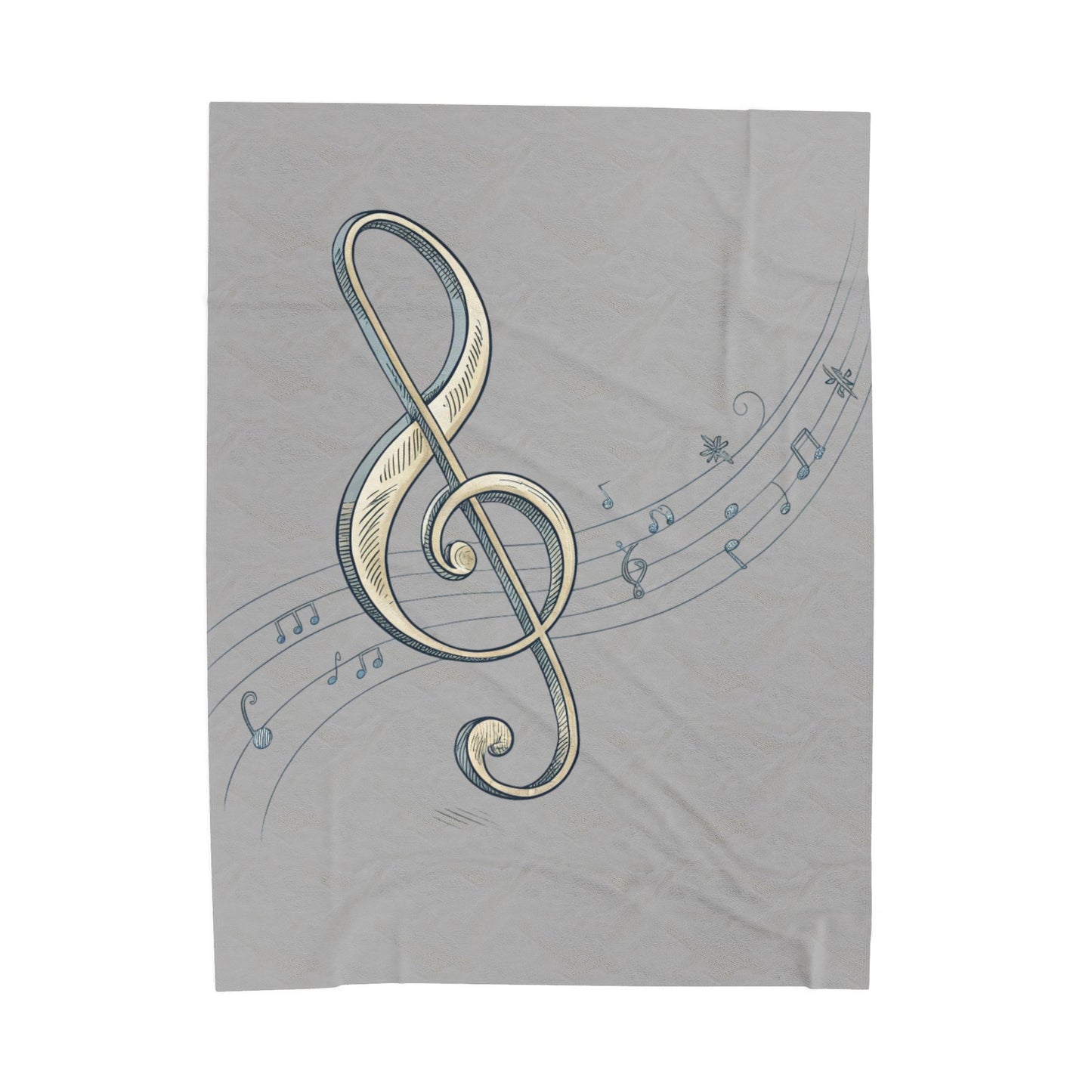 MUSICAL WHIMISCAL NOTES Velveteen Plush Blanket | Cozy Gift for Music Lovers, Home Decor, Birthday, Relaxation, Concerts | 2 SIZES