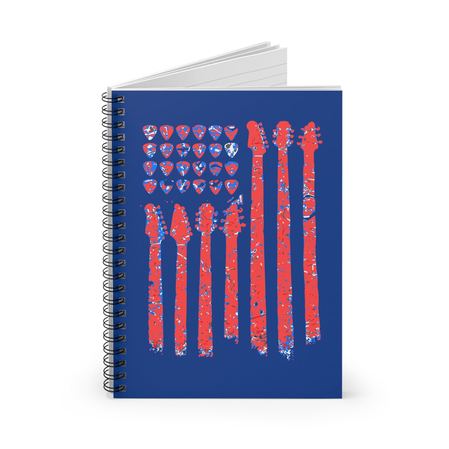 PATRIOTIC GUITAR Spiral Notebook - Perfect for Music Lovers, Independence Day, Gifts for Musicians, Journals, School Supplies