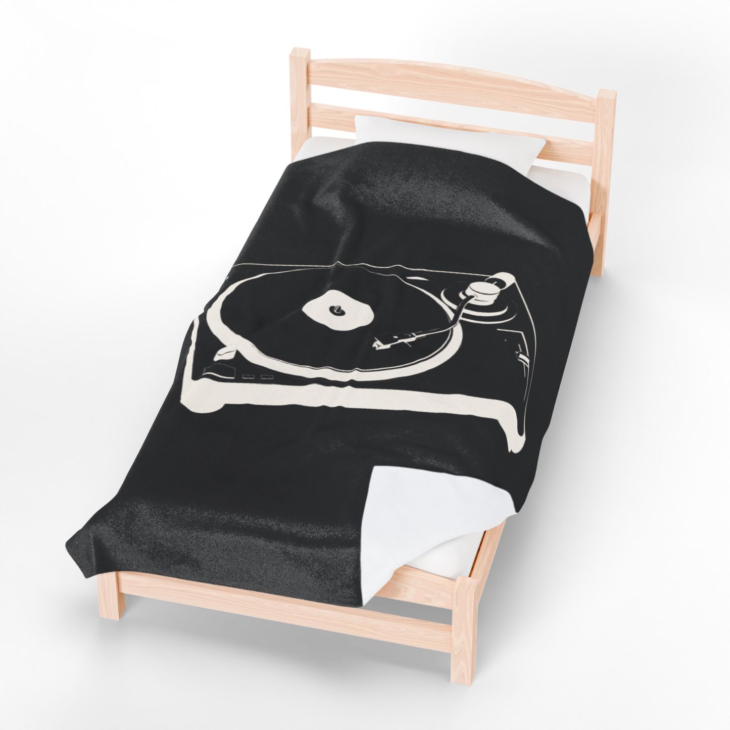 VINYL VIBES Velveteen Plush Blanket – Cozy Gift for Music Lovers, Home Decor, Birthday, Relaxation, Concerts | 2 SIZES