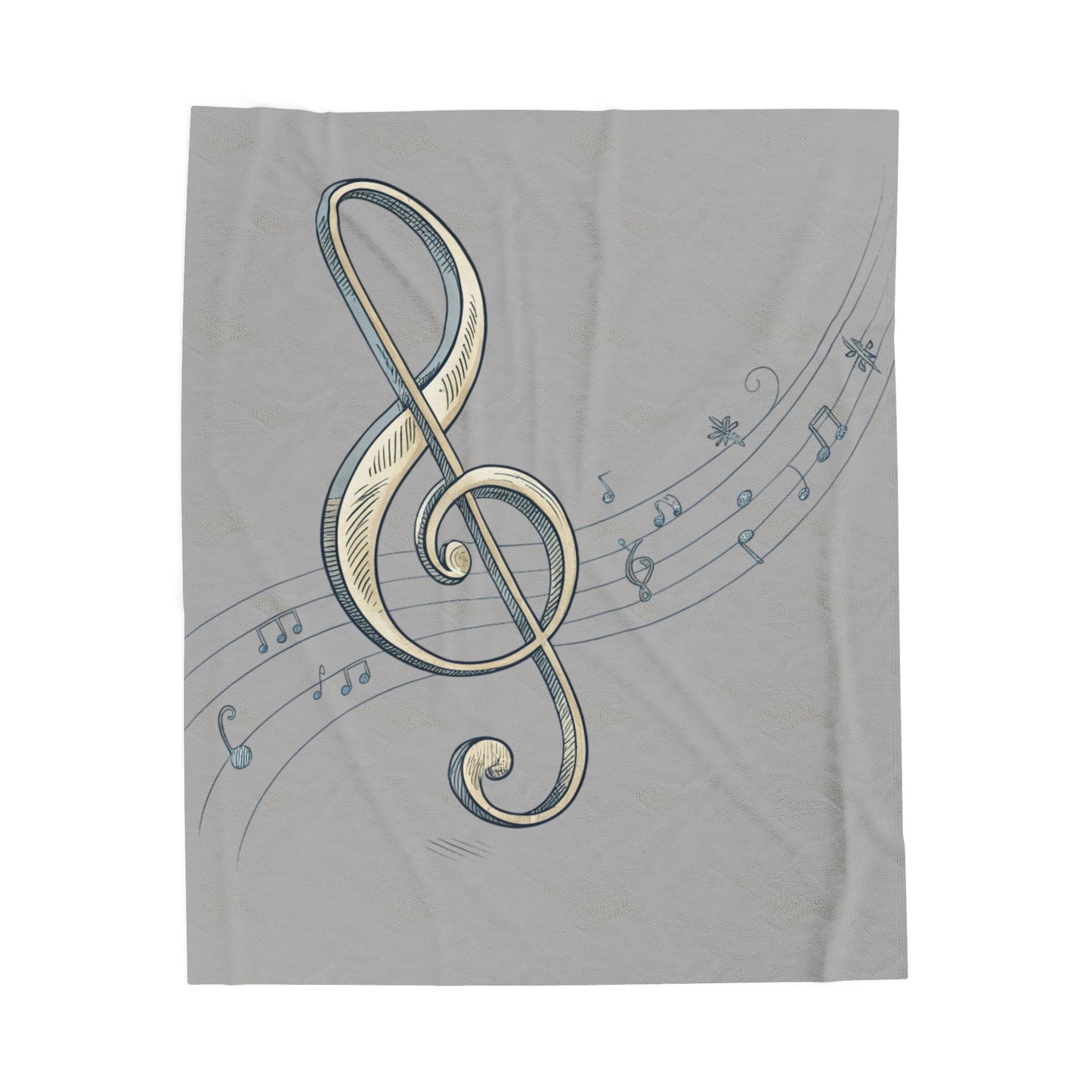 MUSICAL WHIMISCAL NOTES Velveteen Plush Blanket | Cozy Gift for Music Lovers, Home Decor, Birthday, Relaxation, Concerts | 2 SIZES