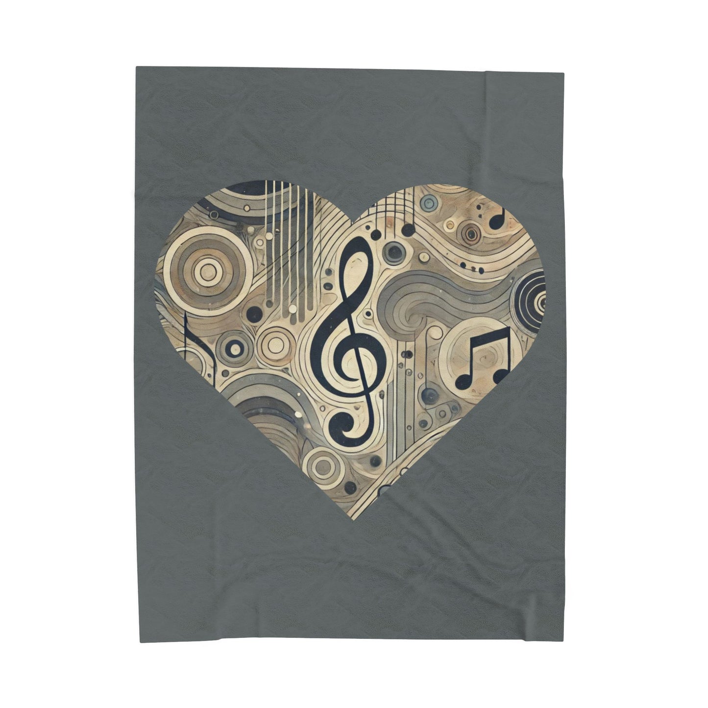 HEART AND SOUL IN EVERY NOTE Velveteen Plush Blanket β Cozy Gift for Music Lovers, Home Decor, Birthday, Relaxation, Concerts | 2 SIZES