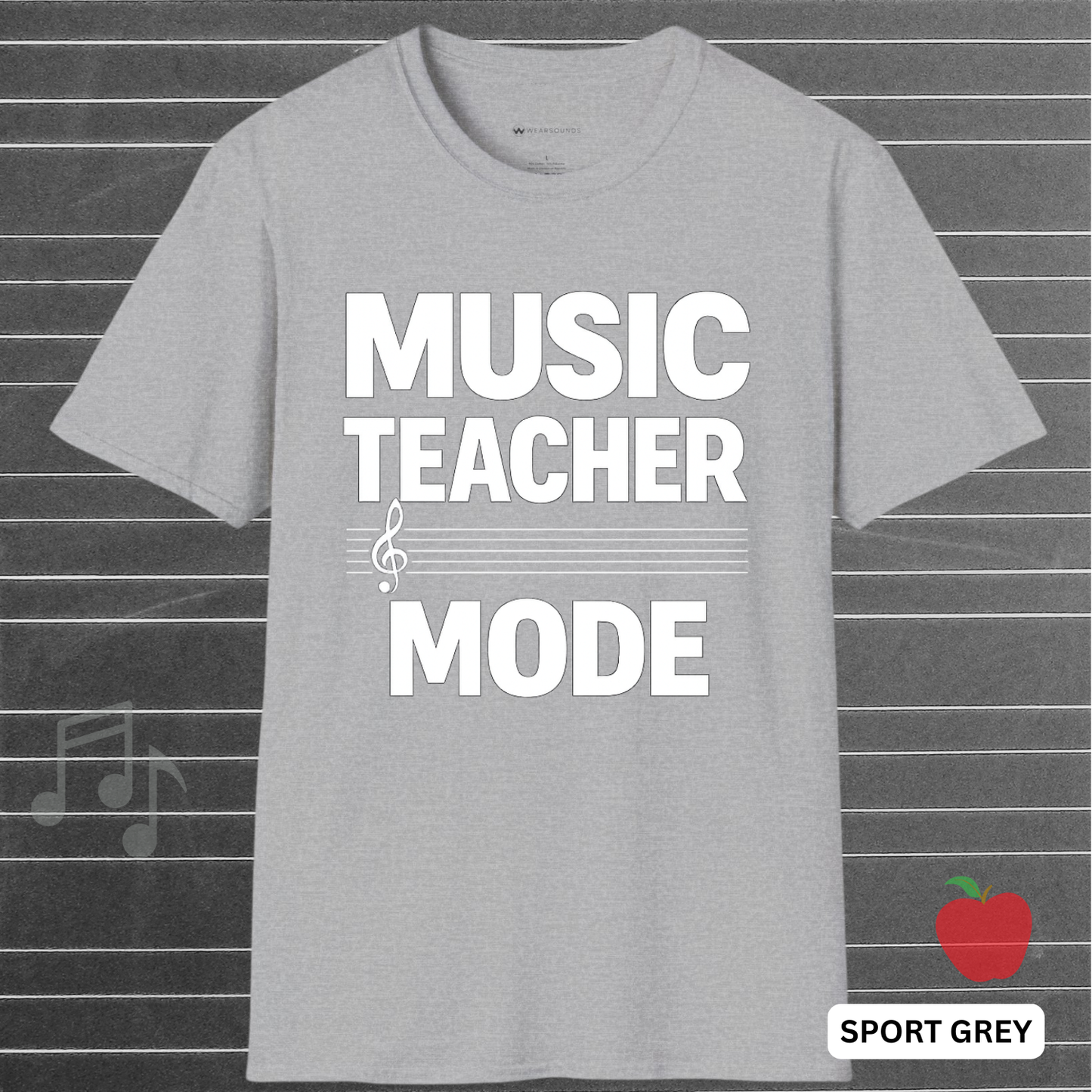 MUSIC TEACHER MODE (TREBLE CLEF) | T-SHIRT - 6 colors - 9 sizes | Music Educator T-Shirt