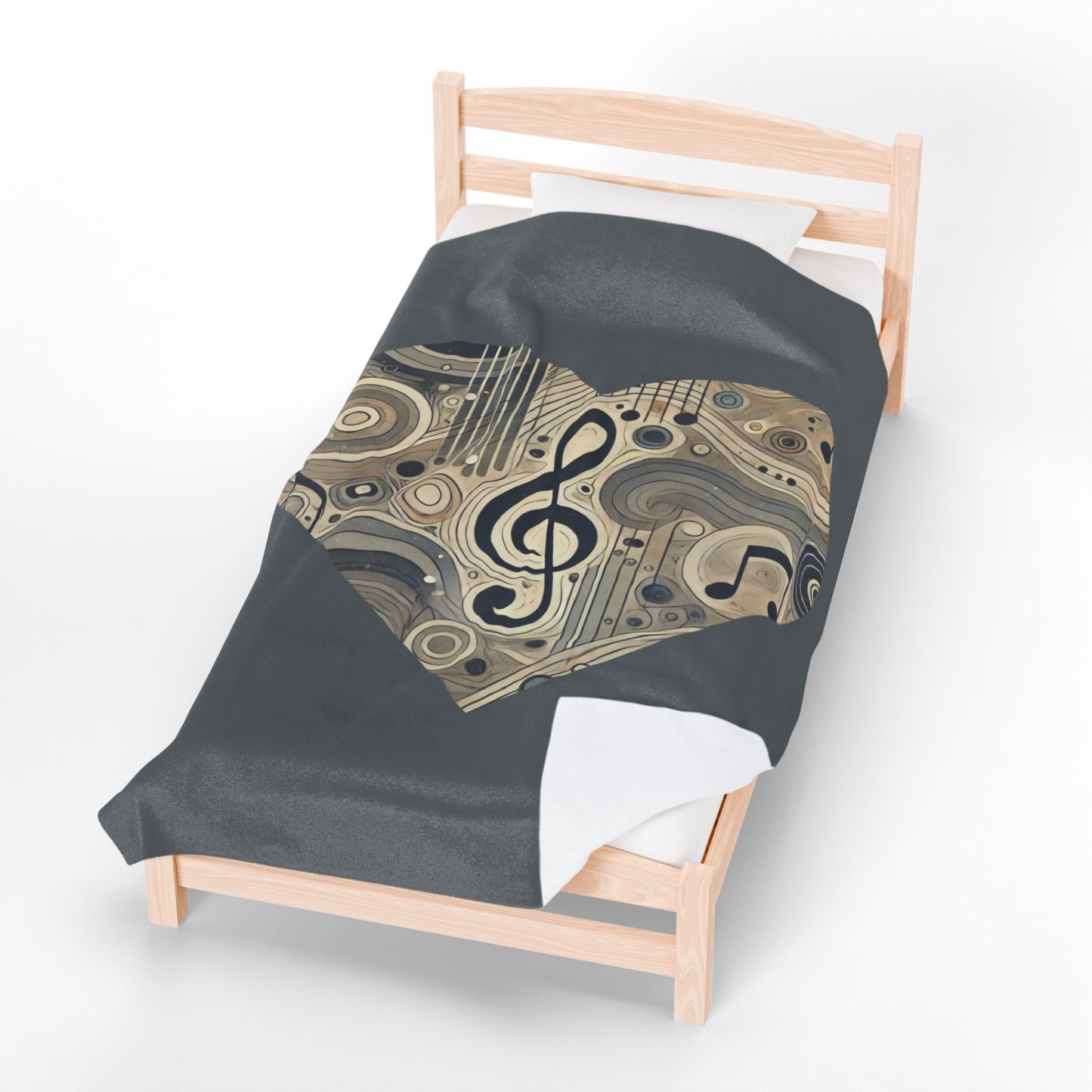 HEART AND SOUL IN EVERY NOTE Velveteen Plush Blanket β Cozy Gift for Music Lovers, Home Decor, Birthday, Relaxation, Concerts | 2 SIZES