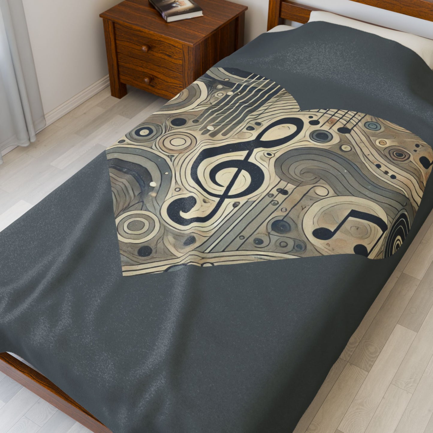 HEART AND SOUL IN EVERY NOTE Velveteen Plush Blanket β Cozy Gift for Music Lovers, Home Decor, Birthday, Relaxation, Concerts | 2 SIZES