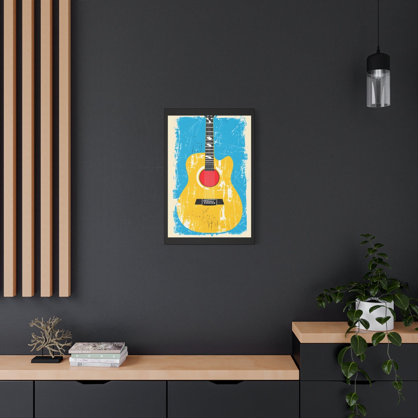 Strum Theory - Guitar Art Canvas Print, Music Decor, Acoustic Guitar Wall Art - 20" x 30" (vertical) - Gift for Musicians, Room Decor, Handmade Home Decor