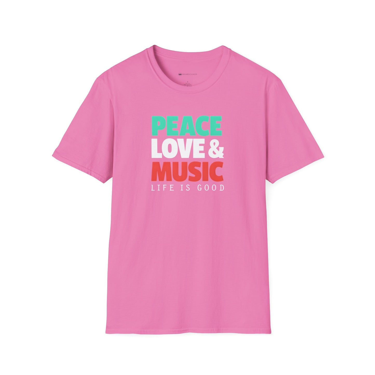 PEACE - LOVE & MUSIC - LIFE IS GOOD | T-SHIRT - 6 colors - 9 sizes | Life if Good Music Lover Graphic Tee