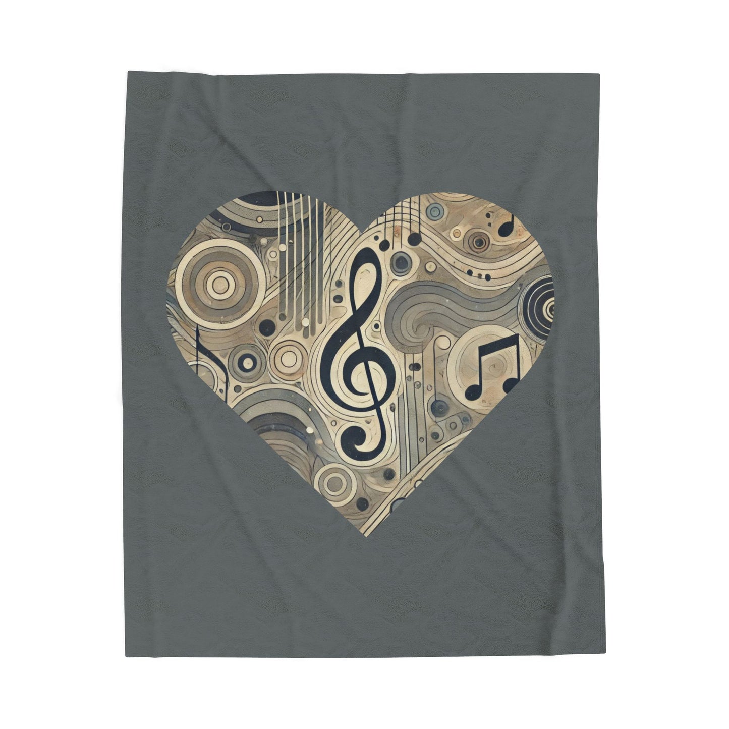 HEART AND SOUL IN EVERY NOTE Velveteen Plush Blanket β Cozy Gift for Music Lovers, Home Decor, Birthday, Relaxation, Concerts | 2 SIZES
