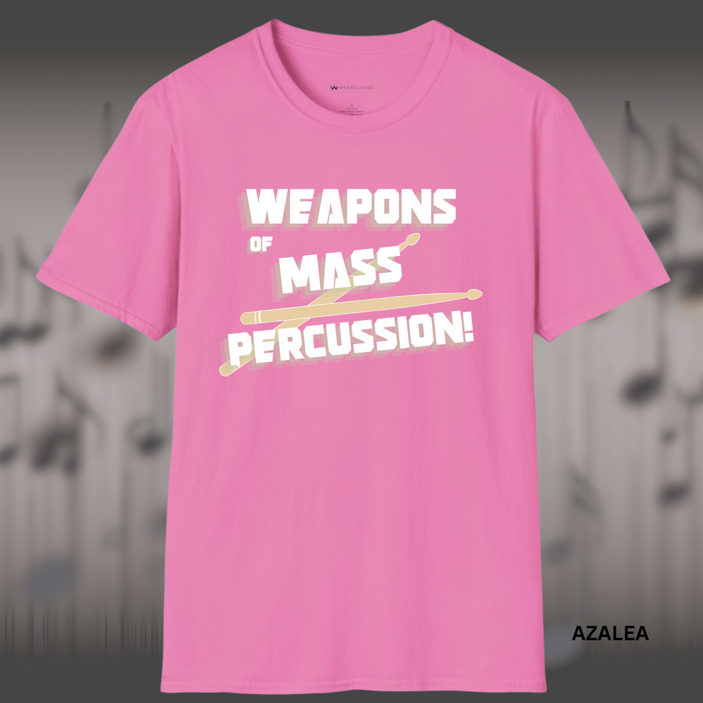 WEAPONS OF MASS PERCUSSION! | T-SHIRT - 5 colors - 9 sizes | Locked. Loaded. Ready to drum. Great gift for that percussionist in your life.