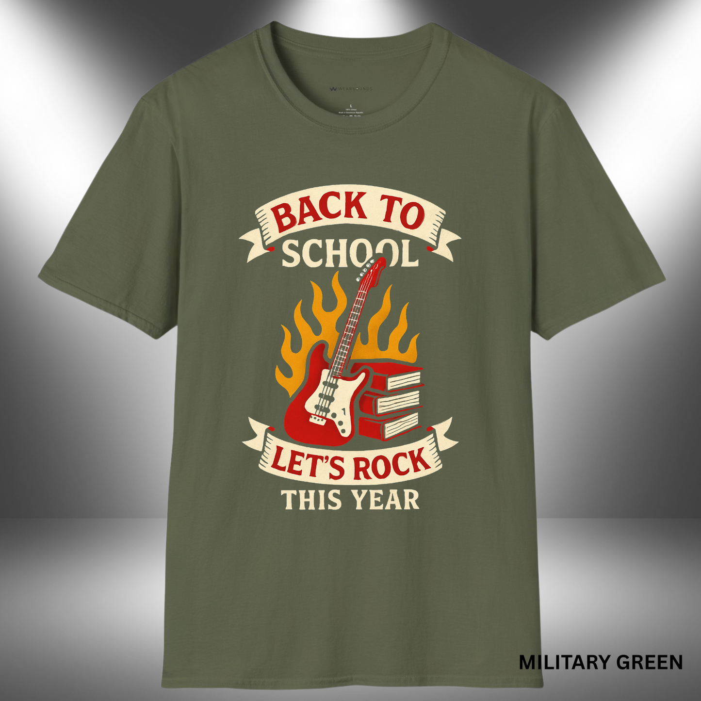 BACK TO SCHOOL: LET'S ROCK THIS YEAR | T-SHIRT - 6 colors - 9 sizes | Rock the hallways—add to cart now—back to school music shirt, band tee, choir shirt, guitar t-shirt, student musician gift.