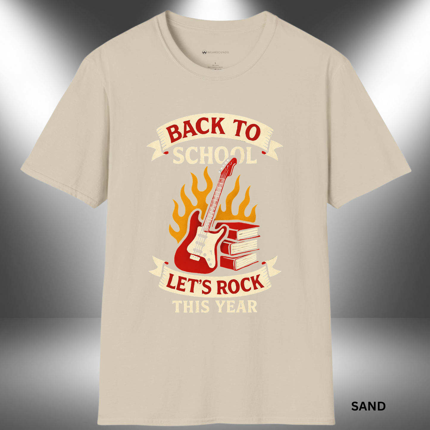 BACK TO SCHOOL: LET'S ROCK THIS YEAR | T-SHIRT - 6 colors - 9 sizes | Rock the hallways—add to cart now—back to school music shirt, band tee, choir shirt, guitar t-shirt, student musician gift.