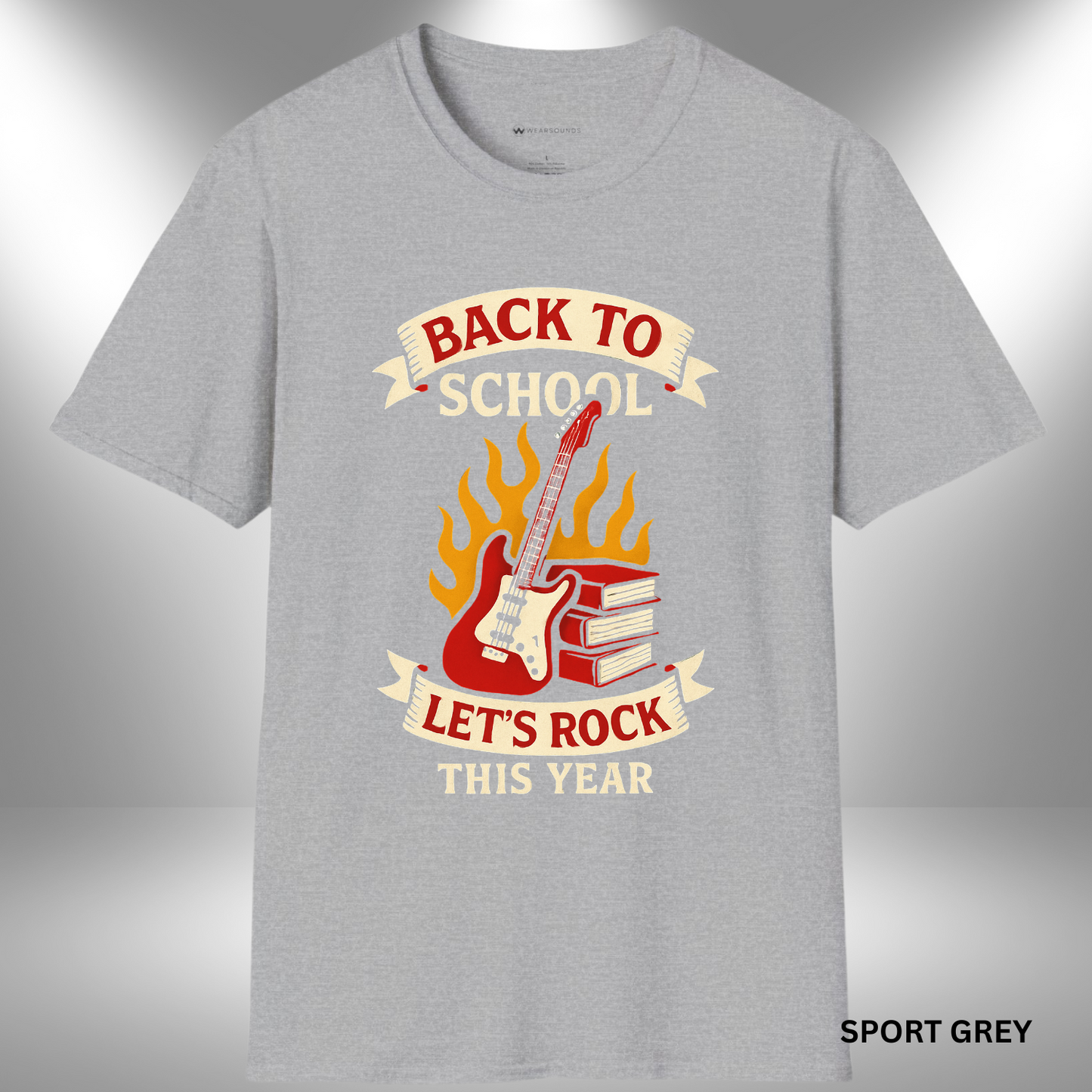 BACK TO SCHOOL: LET'S ROCK THIS YEAR | T-SHIRT - 6 colors - 9 sizes | Rock the hallways—add to cart now—back to school music shirt, band tee, choir shirt, guitar t-shirt, student musician gift.
