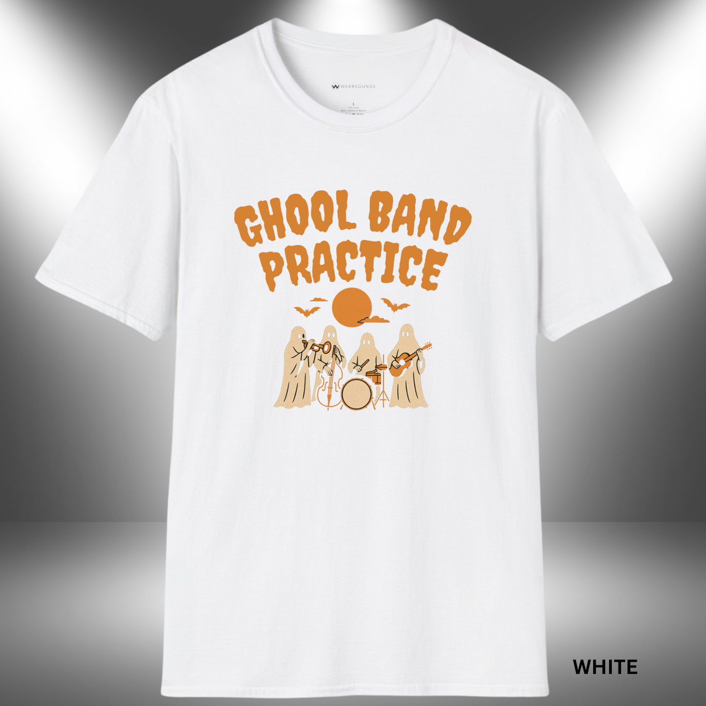 Ghoul Band Practice | T-SHIRT - 5 colors - 9 sizes | Halloween Musician Ghost Tee Shirt - Grab this tee and march your way into Halloween season with a spooky spin on band pride!