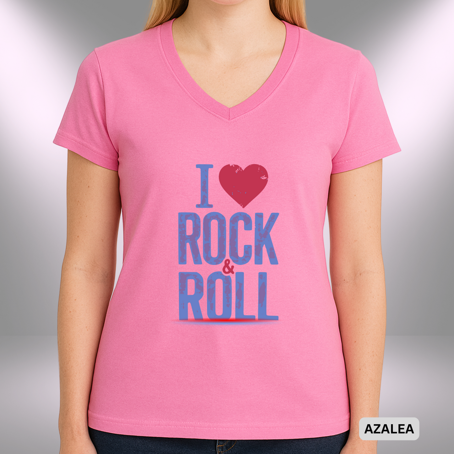 I (HEART) ROCK & ROLL | Lady's V-Neck | T-SHIRT - Limited Colors - 4 sizes