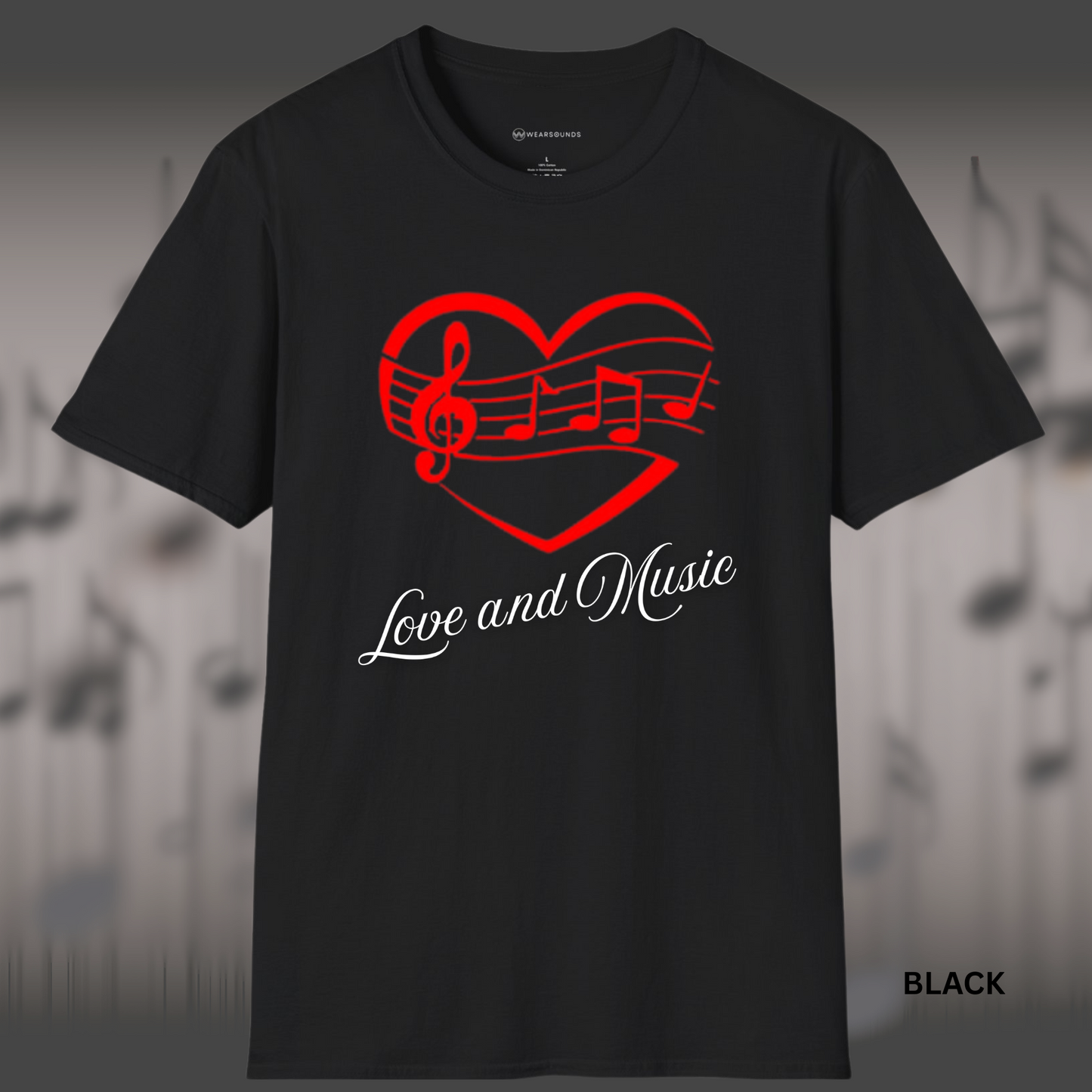 LOVE AND MUSIC (Heart) | T-SHIRT - Limited Colors - 9 Sizes