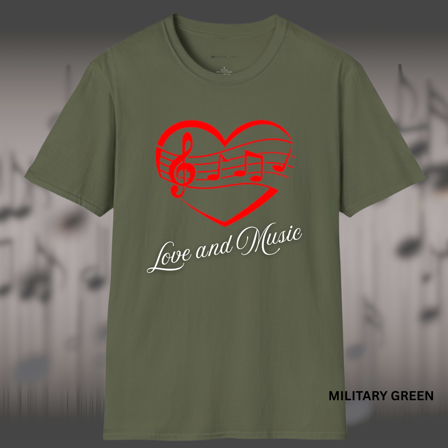 LOVE AND MUSIC (Heart) | T-SHIRT - Limited Colors - 9 Sizes