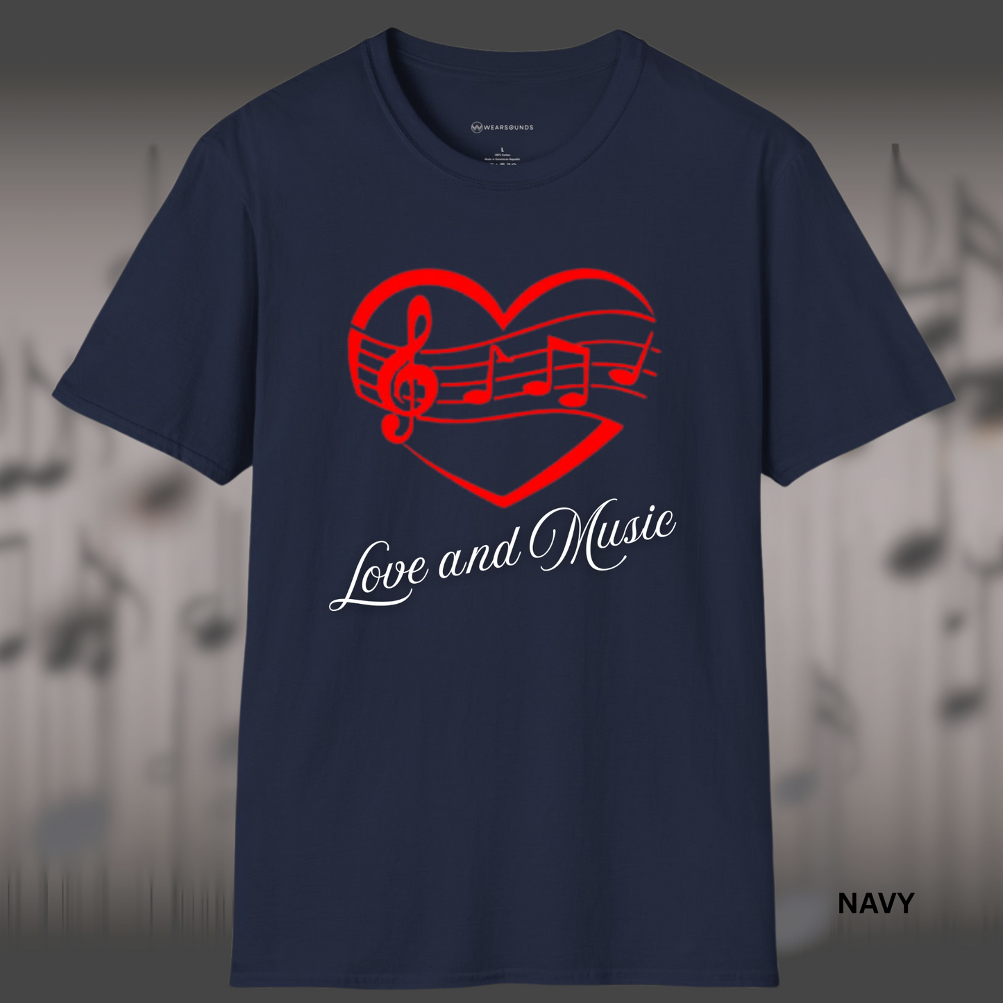 LOVE AND MUSIC (Heart) | T-SHIRT - Limited Colors - 9 Sizes