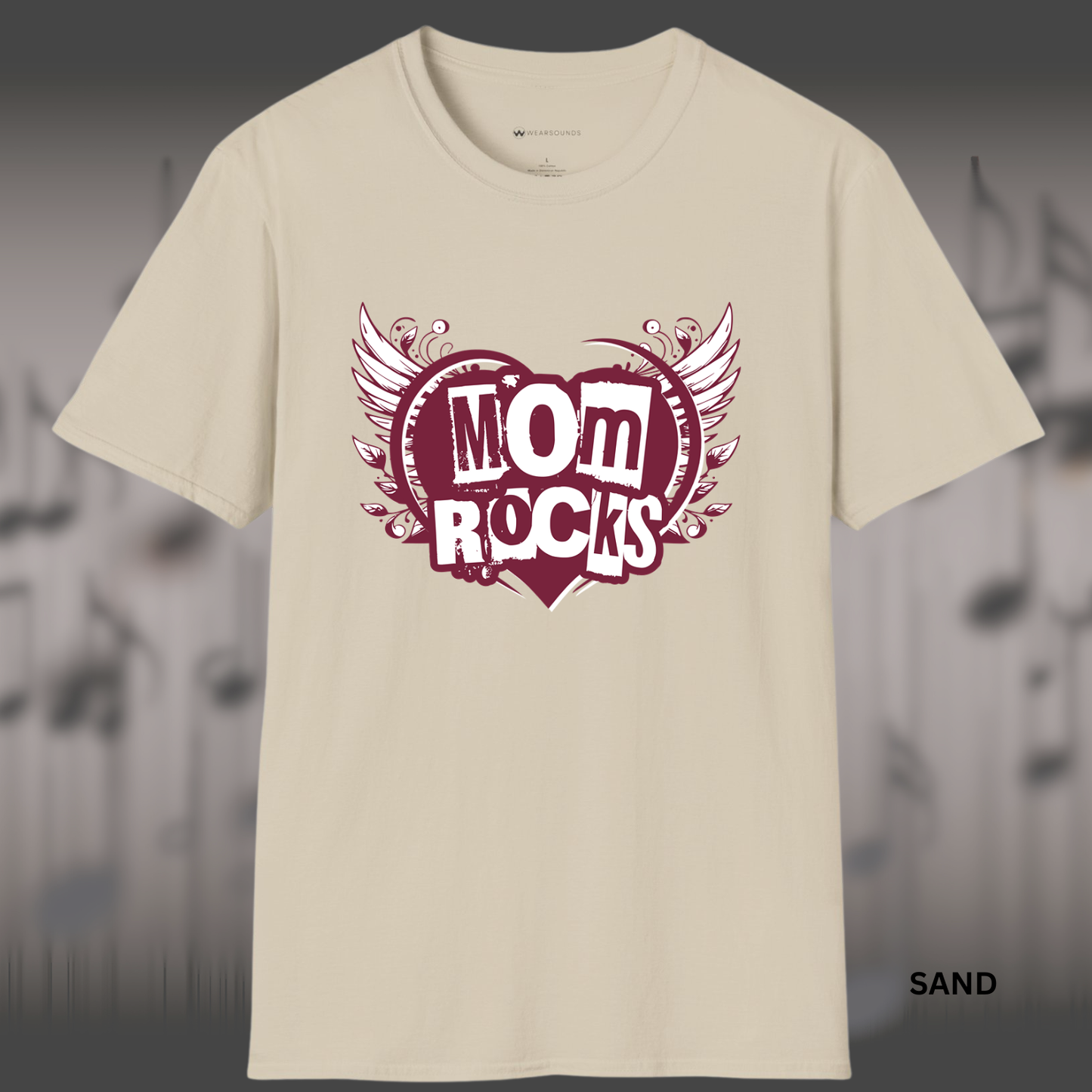 MOM ROCKS | T-SHIRT - 7 colors - 9 sizes | Heart of a Rocker Mom