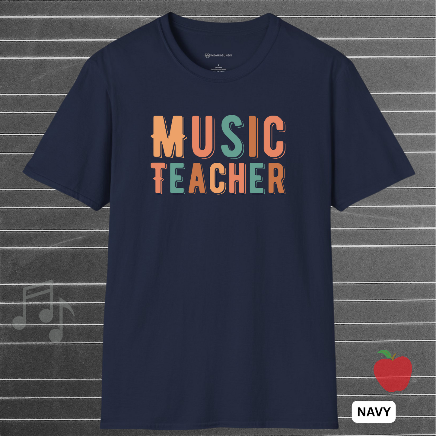 Retro MUSIC TEACHER T-Shirt – Gift for Music Educators | T-SHIRT - 7 colors - 9 sizes | Every note matters. Every student counts. Wear your dedication proudly with our retro-inspired Music Teacher tee!
