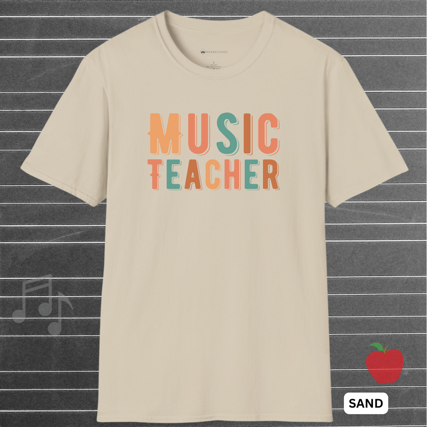 Retro MUSIC TEACHER T-Shirt – Gift for Music Educators | T-SHIRT - 7 colors - 9 sizes | Every note matters. Every student counts. Wear your dedication proudly with our retro-inspired Music Teacher tee!