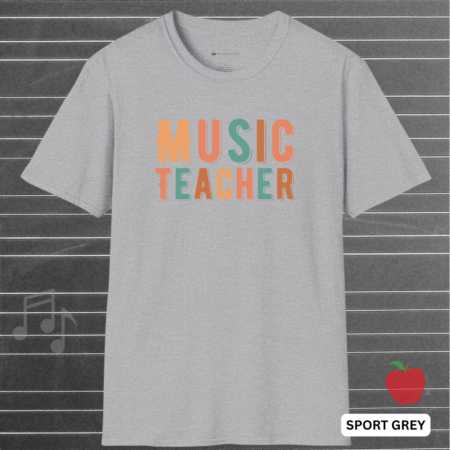 Retro MUSIC TEACHER T-Shirt – Gift for Music Educators | T-SHIRT - 7 colors - 9 sizes | Every note matters. Every student counts. Wear your dedication proudly with our retro-inspired Music Teacher tee!