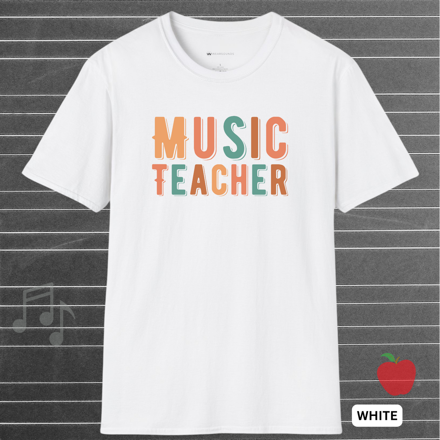 Retro MUSIC TEACHER T-Shirt – Gift for Music Educators | T-SHIRT - 7 colors - 9 sizes | Every note matters. Every student counts. Wear your dedication proudly with our retro-inspired Music Teacher tee!