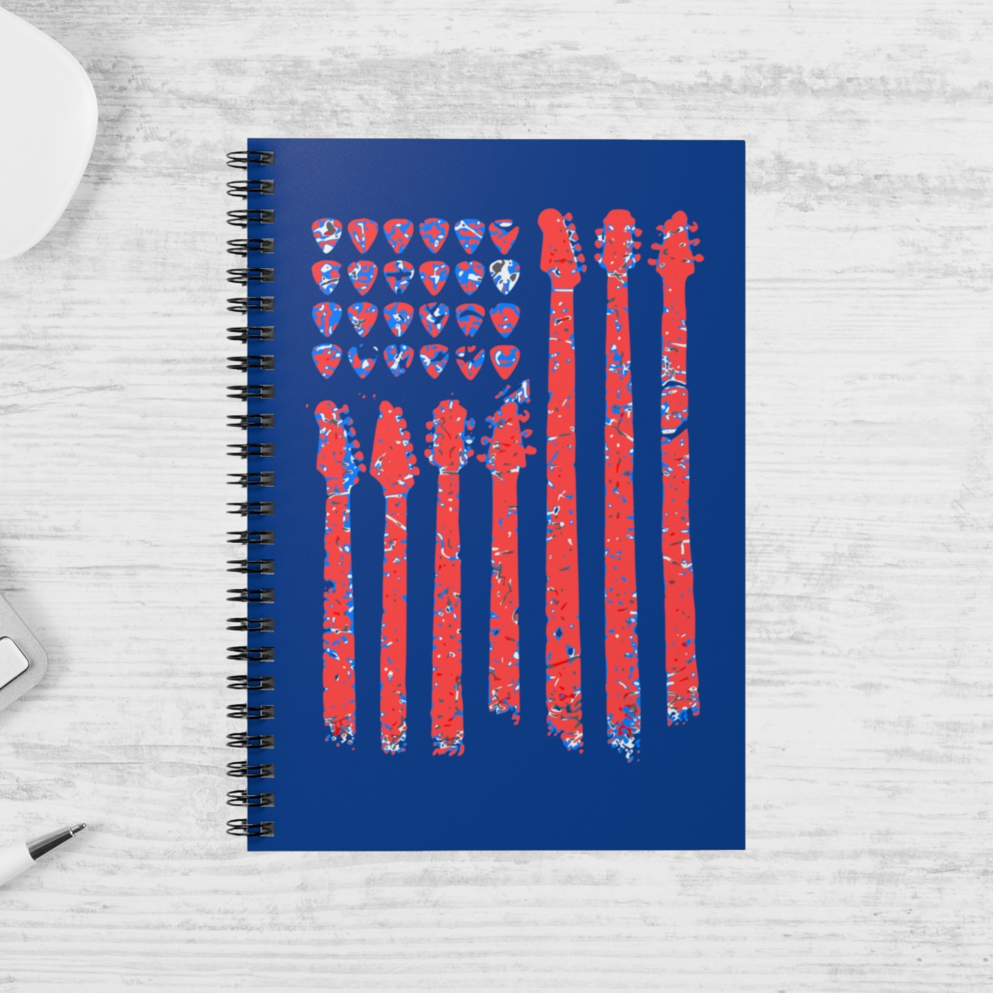 PATRIOTIC GUITAR Spiral Notebook - Perfect for Music Lovers, Independence Day, Gifts for Musicians, Journals, School Supplies