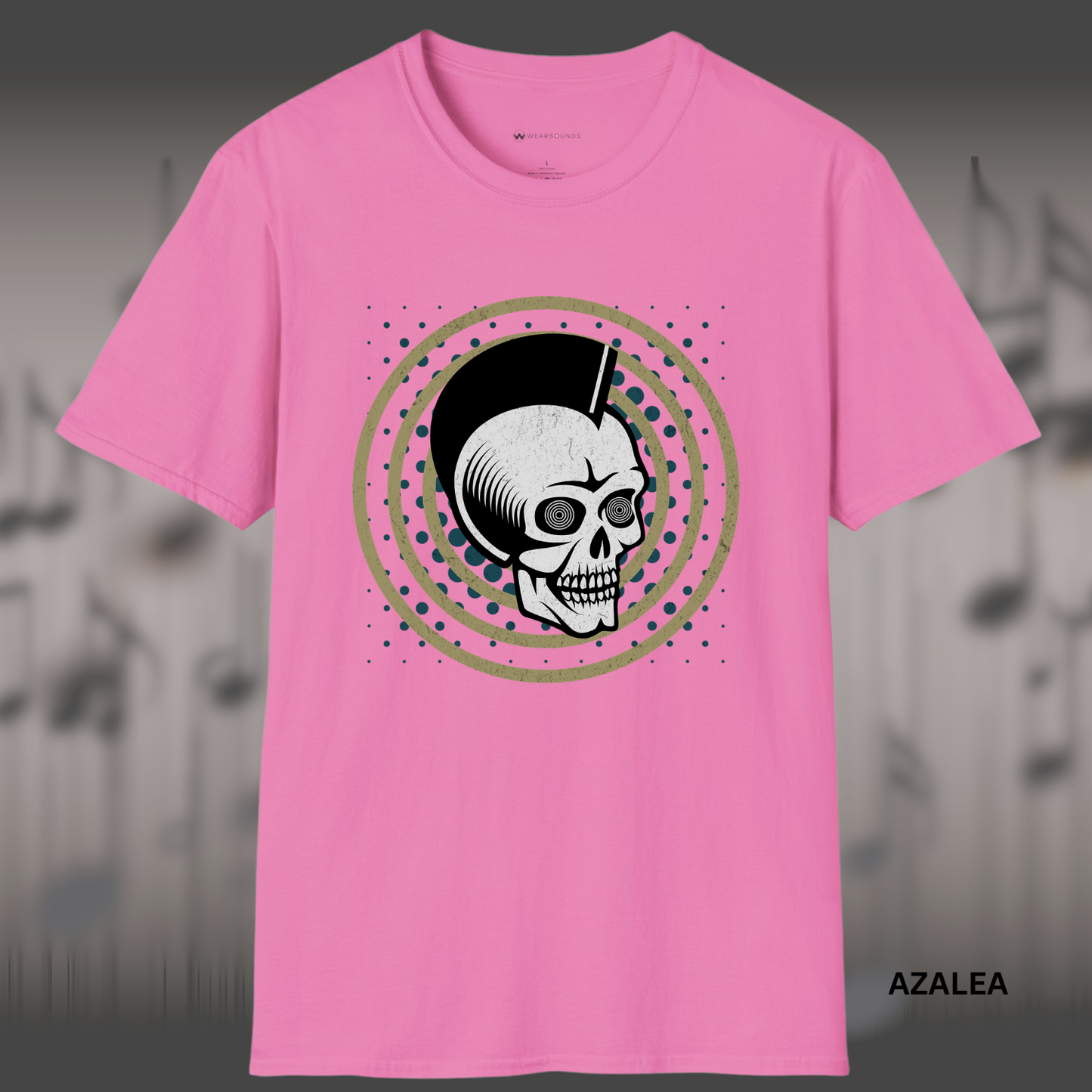 PUNK PULSE PSYCHO SKULL | T-SHIRT - 7 colors - 9 sizes | skull t-shirt, punk rock shirt, psychobilly tee, horror punk graphic tee, goth streetwear, vintage skull graphic.