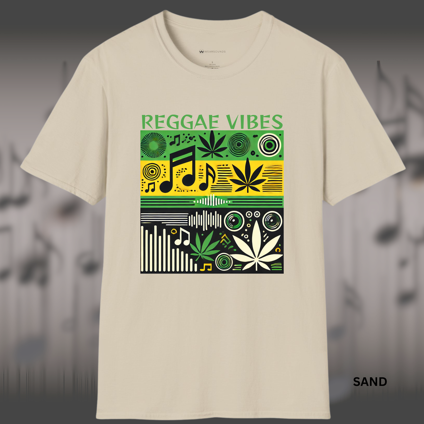 REGGAE VIBES | T-SHIRT - 7 colors - 9 sizes | Music & Rhythm Graphic Tee with Island Soundwave Design