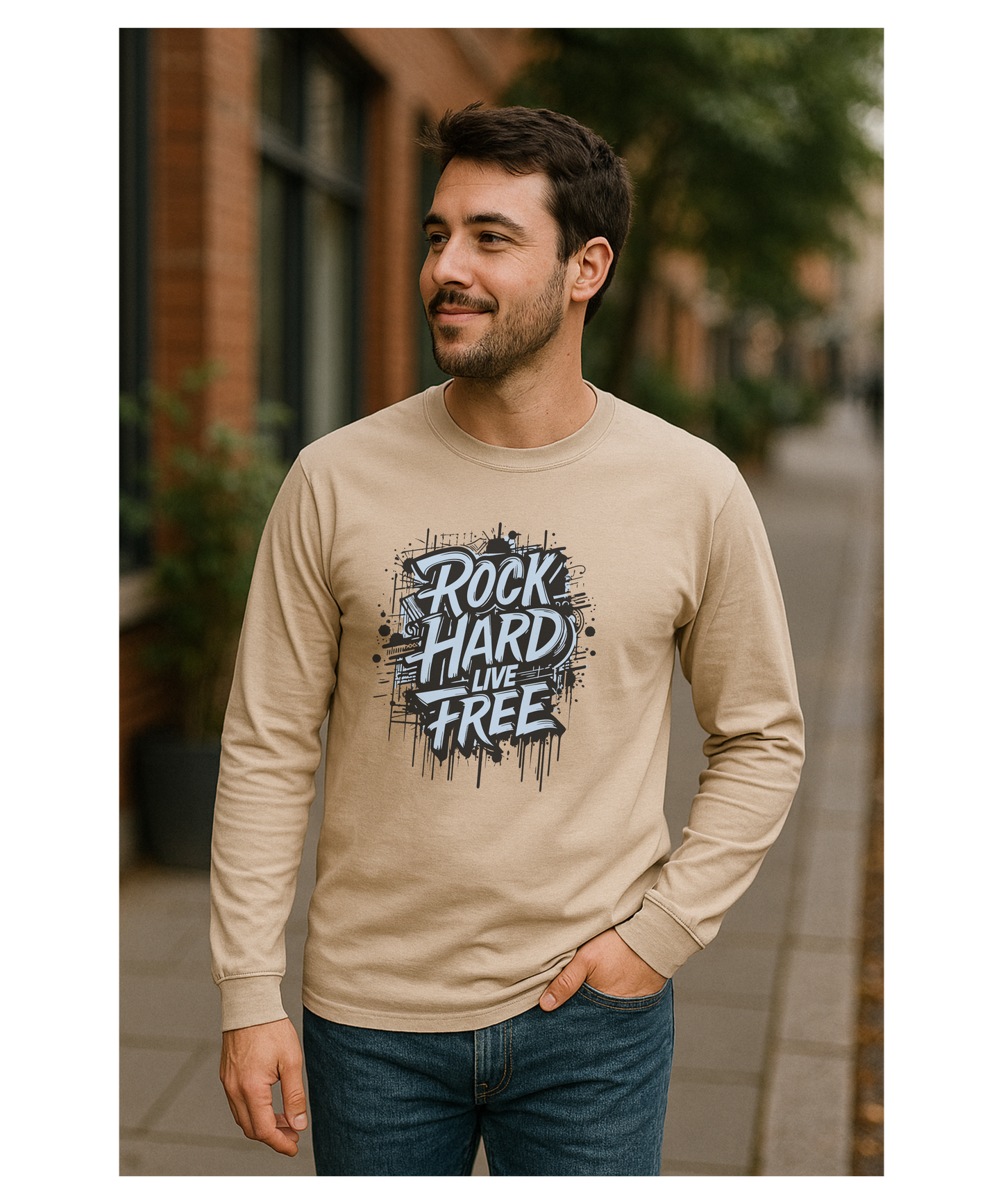 ROCK HARD - LIVE FREE | LONG-SLEEVE T-SHIRT - 5 COLORS - VARIOUS SIZES