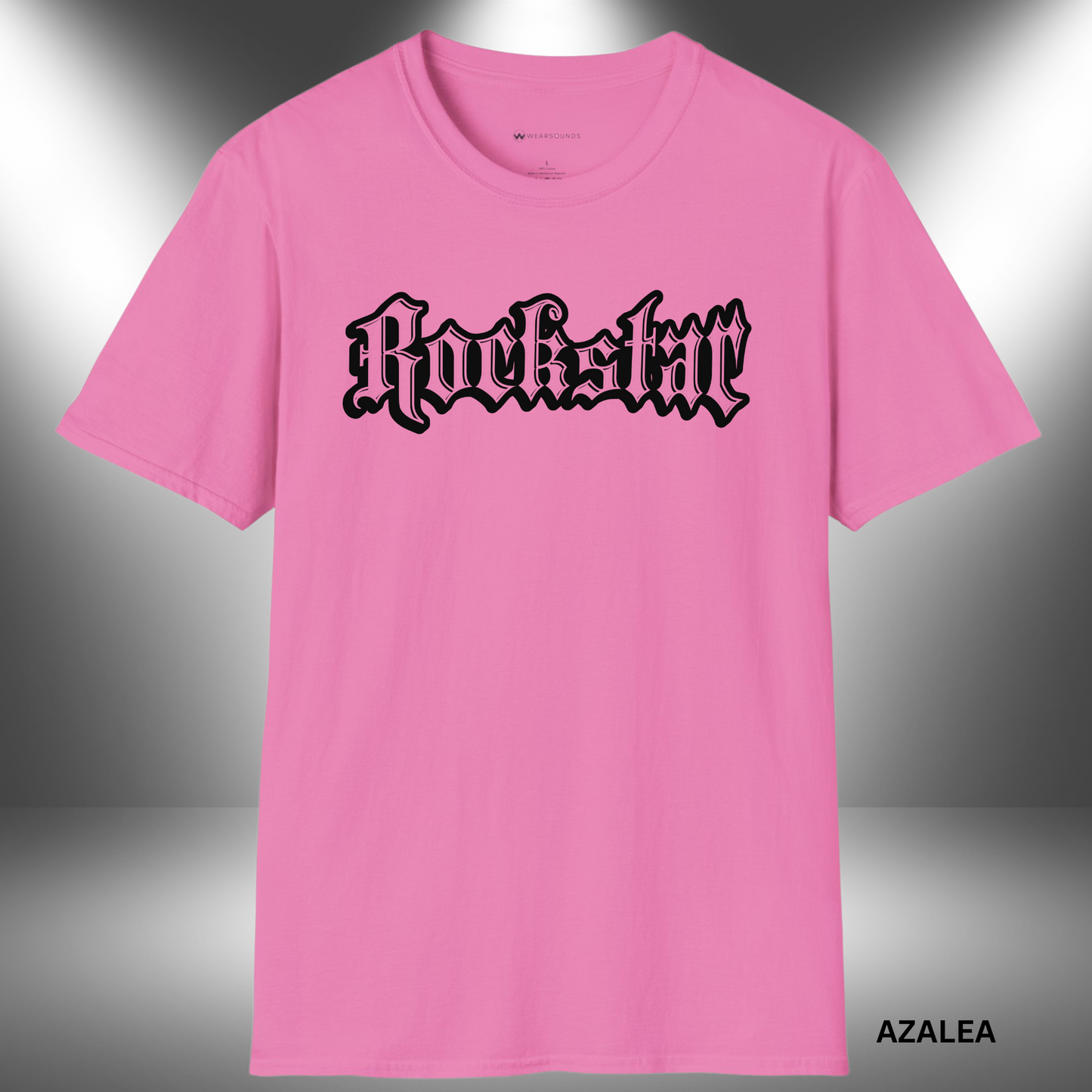 grunge-style 'Rockstar' text in gothic font — bold music graphic celebrating rock culture and rebellious streetwear fashion.