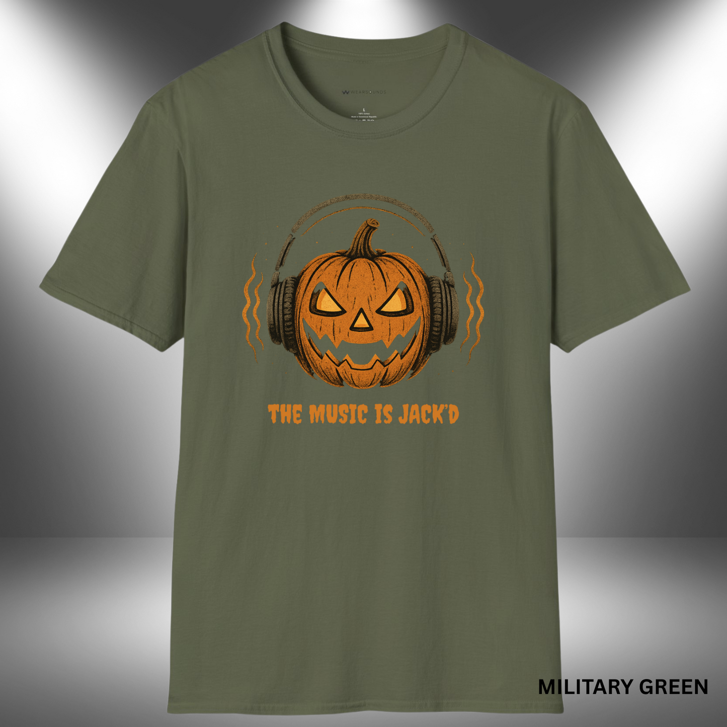THE MUSIC IS JACK'D | T-SHIRT - 5 colors - 9 sizes | Pumpkin Headphones Halloween Tee. Don’t just play Halloween — own the soundtrack. Grab the Music Is Jack’d Tee now and let your spooky beats shine!