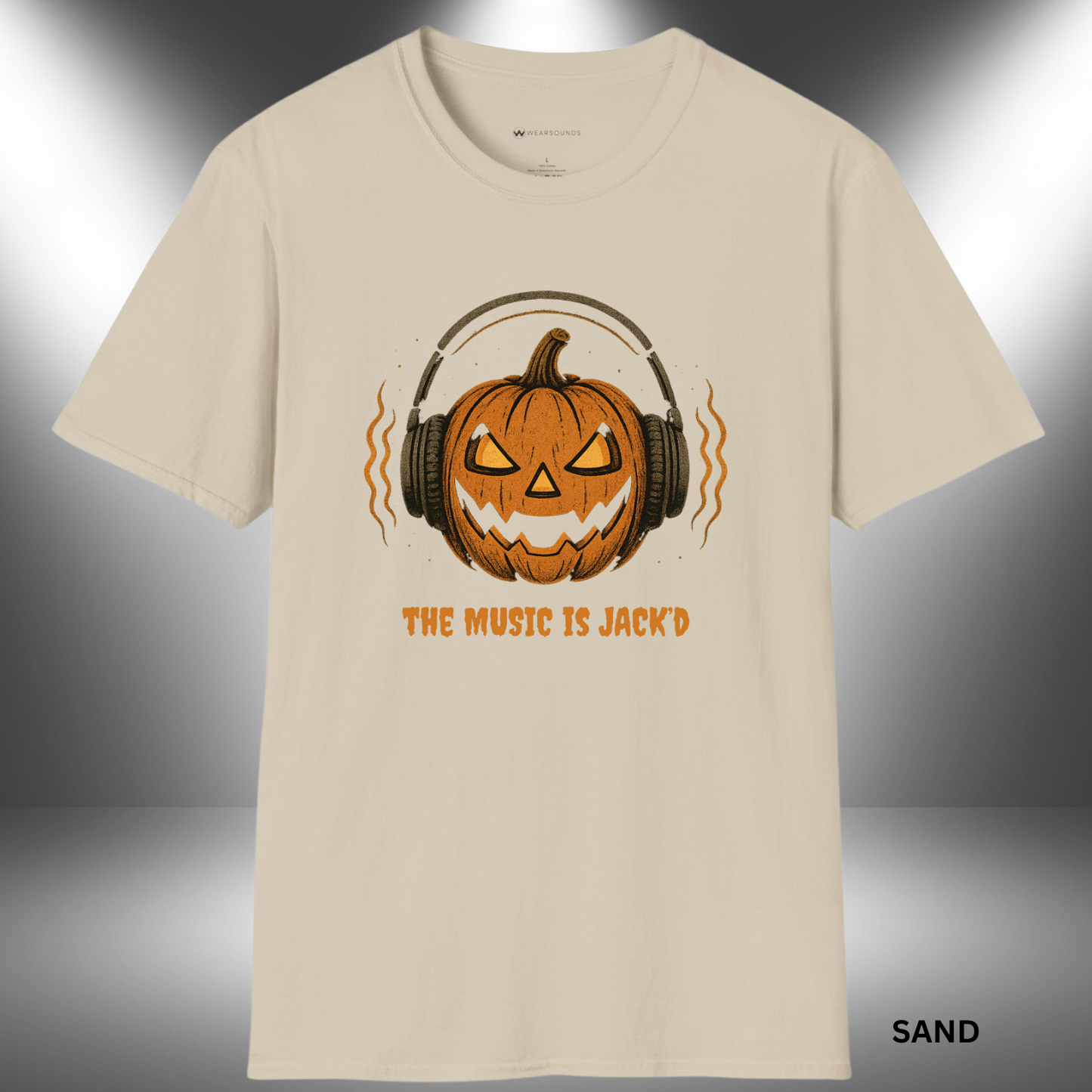 THE MUSIC IS JACK'D | T-SHIRT - 5 colors - 9 sizes | Pumpkin Headphones Halloween Tee. Don’t just play Halloween — own the soundtrack. Grab the Music Is Jack’d Tee now and let your spooky beats shine!