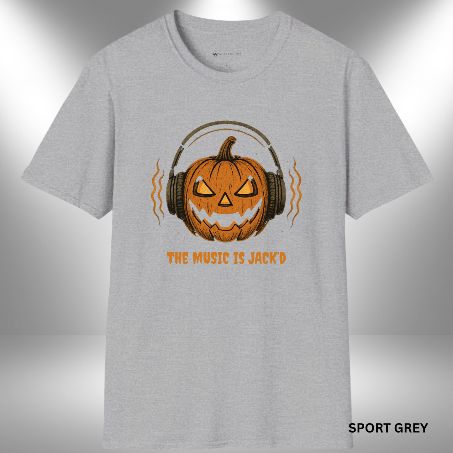 THE MUSIC IS JACK'D | T-SHIRT - 5 colors - 9 sizes | Pumpkin Headphones Halloween Tee. Don’t just play Halloween — own the soundtrack. Grab the Music Is Jack’d Tee now and let your spooky beats shine!