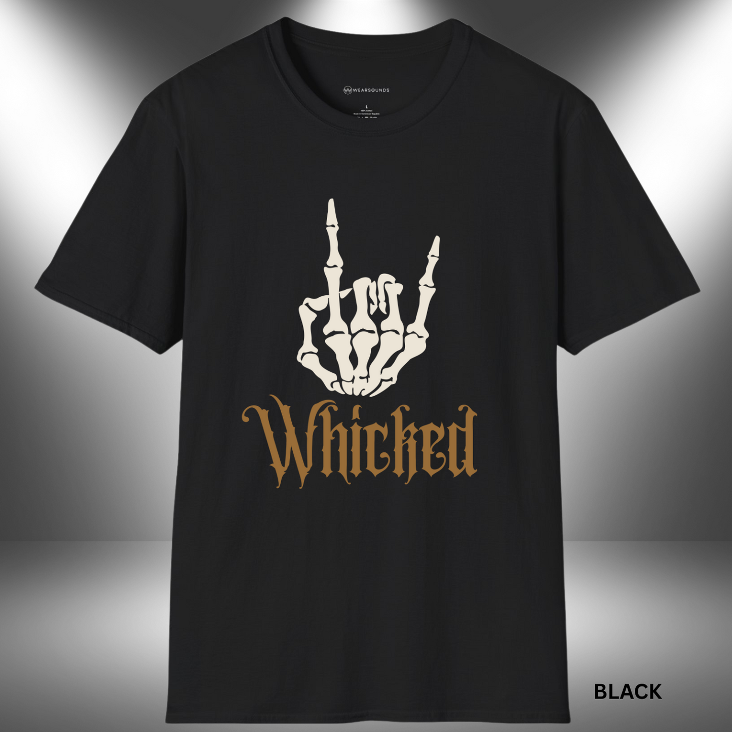 ROCK ON! WHICKED | T-SHIRT - 7 colors - 9 sizes | Grab the ROCK ON! WHICKED Tee and show the world your spooky metal spirit!