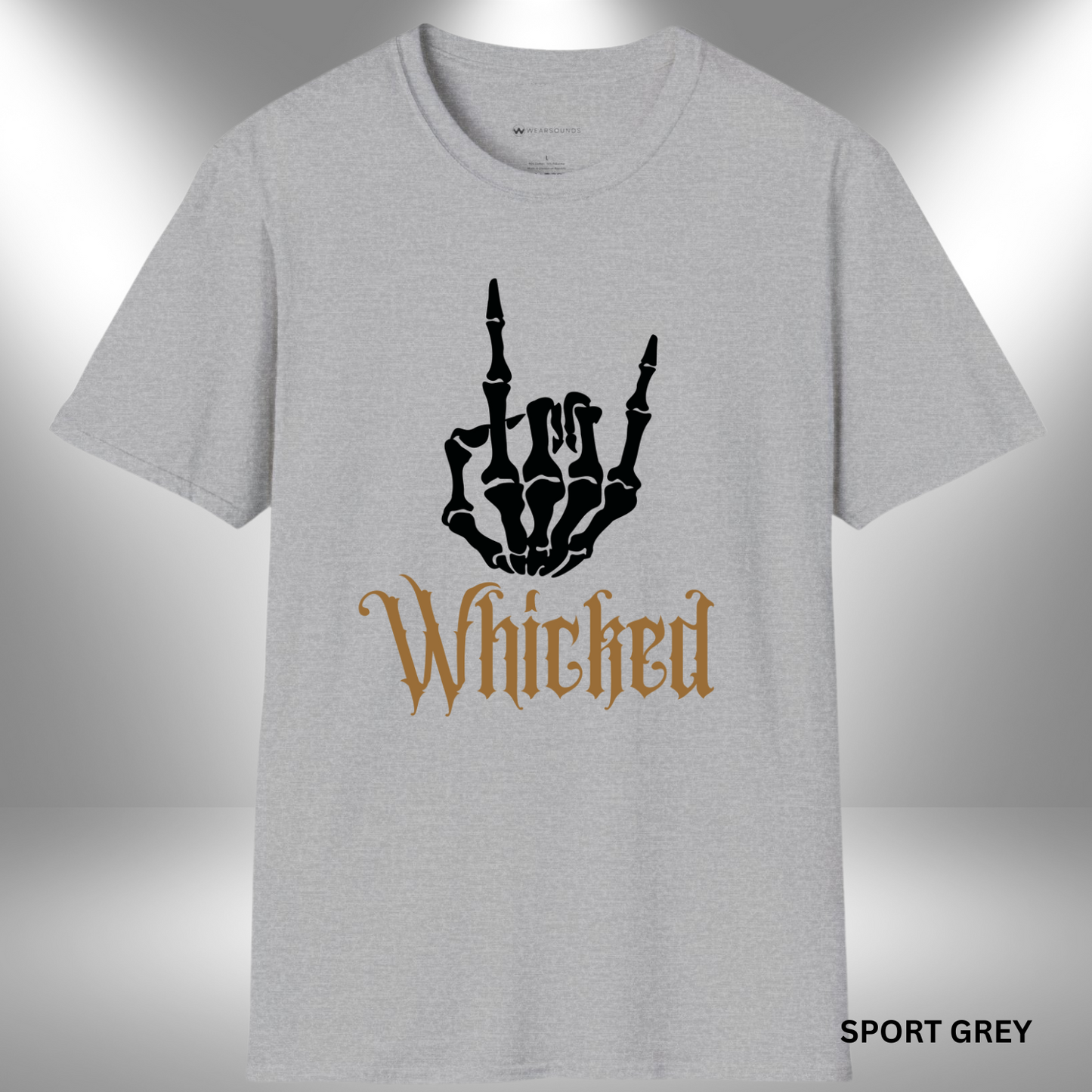 ROCK ON! WHICKED | T-SHIRT - 7 colors - 9 sizes | Grab the ROCK ON! WHICKED Tee and show the world your spooky metal spirit!
