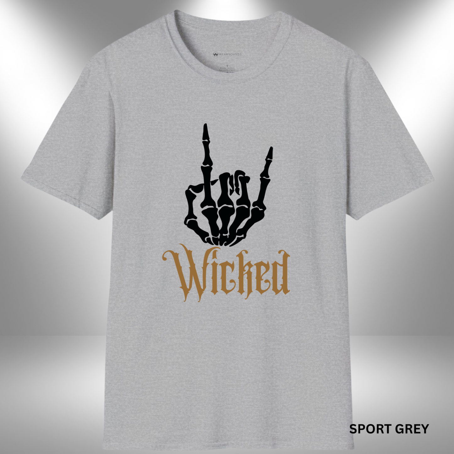 ROCK ON! WICKED | T-SHIRT - 7 colors - 9 sizes | Grab the ROCK ON! WICKED Tee and show the world your spooky metal spirit!
