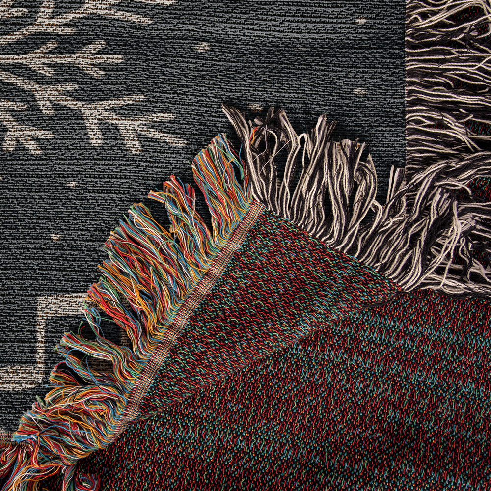 Snowfall Symphony – Music & Winter Woven Blanket