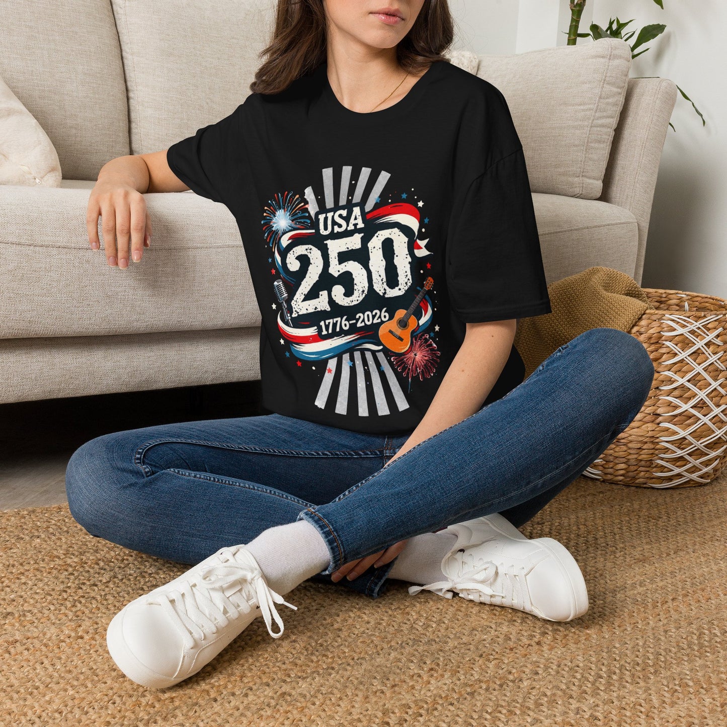 USA 250: THE SOUND OF FREEDOM   | T-SHIRT - 7 colors - 9 sizes  |  Patriotic Anniversary Summer Tee