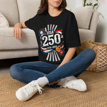 USA 250: THE SOUND OF FREEDOM   | T-SHIRT - 7 colors - 9 sizes  |  Patriotic Anniversary Summer Tee