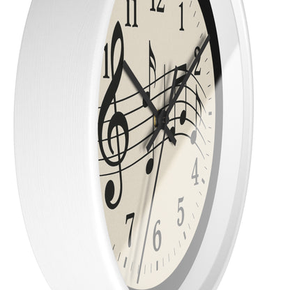 MELODY IN TIME |  Musical Notes Wall Clock | Perfect for Music Lovers, Home Decor, Gifts, Music Teaching, Relaxation |  A timeless way to keep the beat in style.