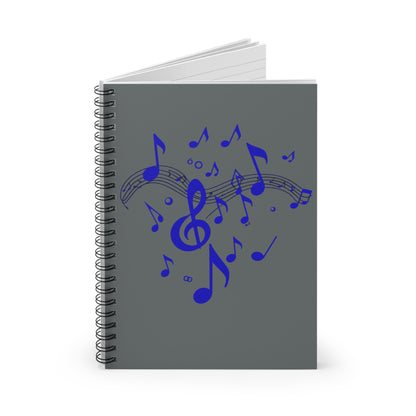 DANCING NOTES ON STAFF Spiral Notebook - Ruled Lines, Perfect for Music Lovers, Students, Journaling, Gifts for Musicians, Notes, Doodles
