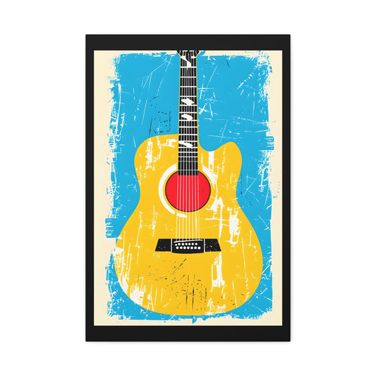 Strum Theory - Guitar Art Canvas Print, Music Decor, Acoustic Guitar Wall Art  - 20" x 30" (vertical) - Gift for Musicians, Room Decor, Handmade Home Decor