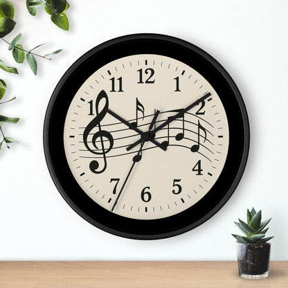MELODY IN TIME |  Musical Notes Wall Clock | Perfect for Music Lovers, Home Decor, Gifts, Music Teaching, Relaxation |  A timeless way to keep the beat in style.