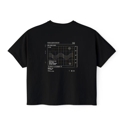 SIGNAL GRID TEE |  Women's Boxy Tee - Chest Graphic/Back Graphic |  WEARSOUNDS Streetwear Collection