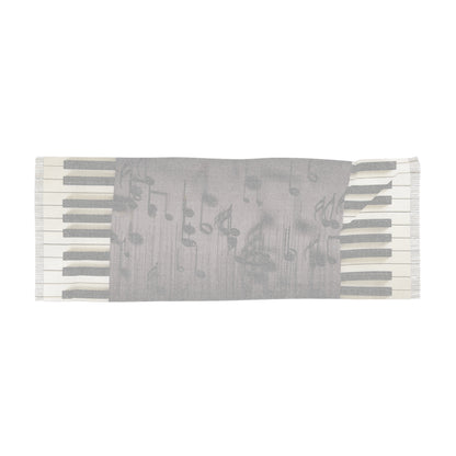 SOUND IN MOTION SCARF — Lightweight Musician Wrap - Piano Keys & flowing Notes Music Art Scarf for Musicians, Pianists & Music Lovers